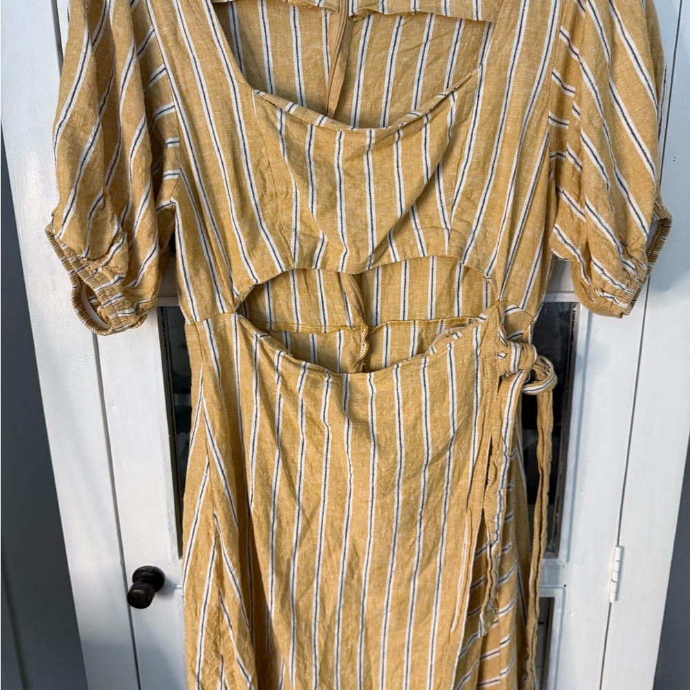 Striped Mustard Dress
